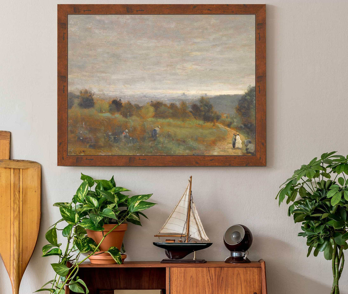 Les Hauteurs De Sevres Paris En Arriere Plan by Jean Baptiste Camille Corot