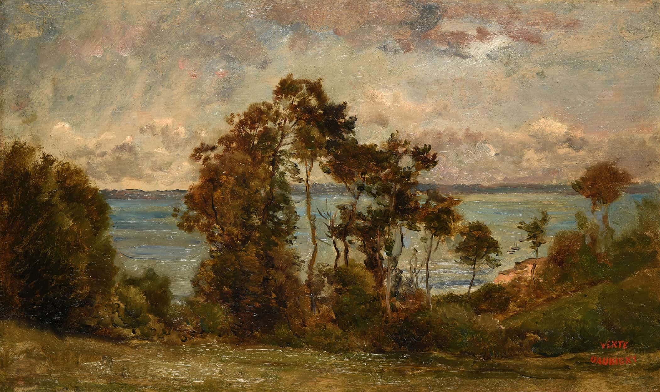 Les Hauts De Villerville Titre Inscrit A Linventaire Paysage by Charles Francois Daubigny