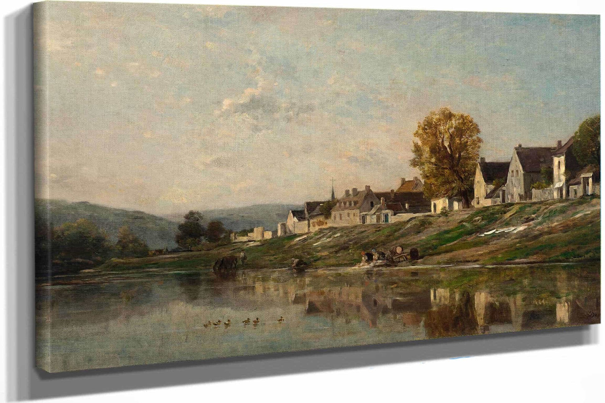Les Laveuses Au Bord De La Seine A Bonnieres by Charles Francois Daubigny
