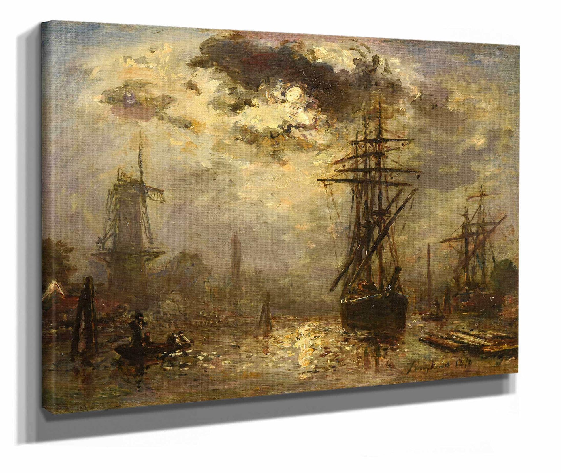 Les Moulins De Rotterdam by Johan Barthold Jongkind