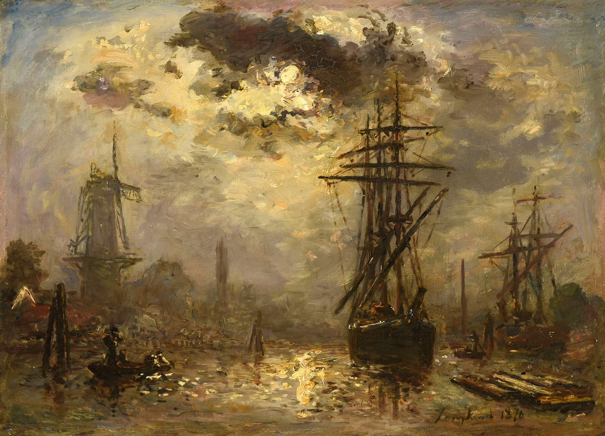 Les Moulins De Rotterdam by Johan Barthold Jongkind