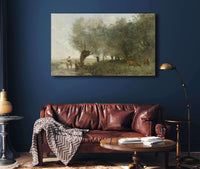 Les Saules A La Pointe De Lile by Jean Baptiste Camille Corot