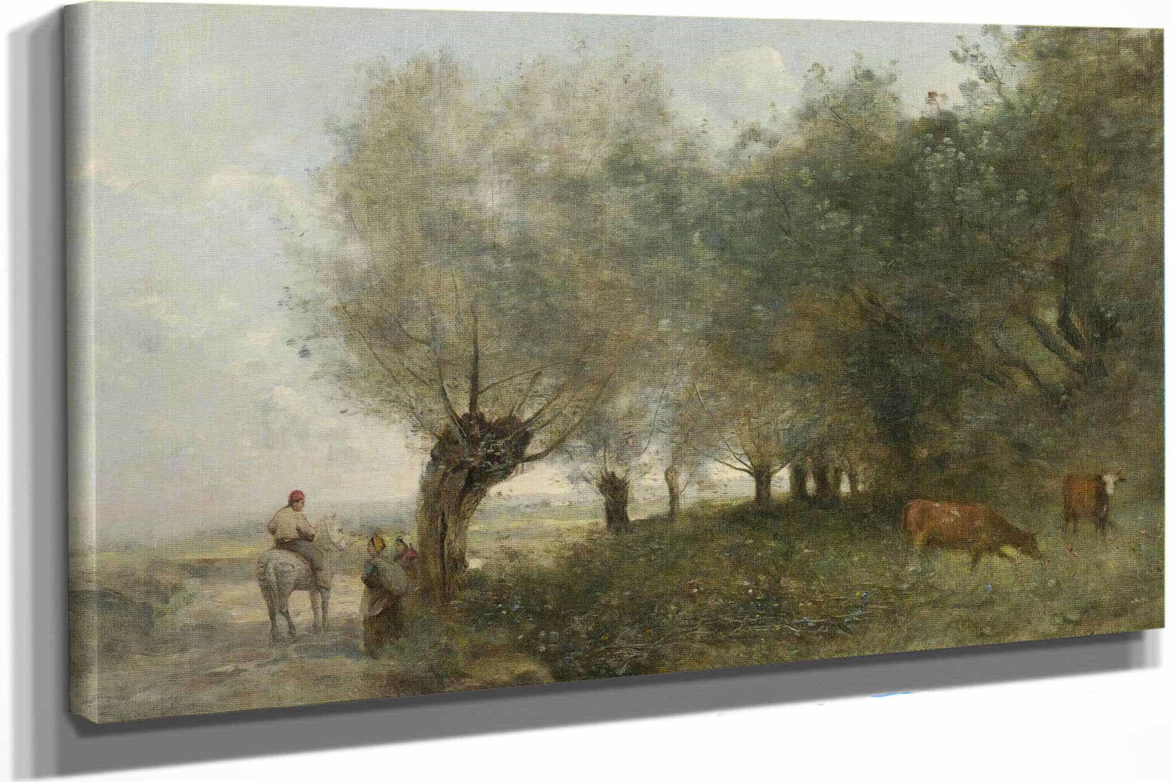 Les Saules A La Pointe De Lile by Jean Baptiste Camille Corot