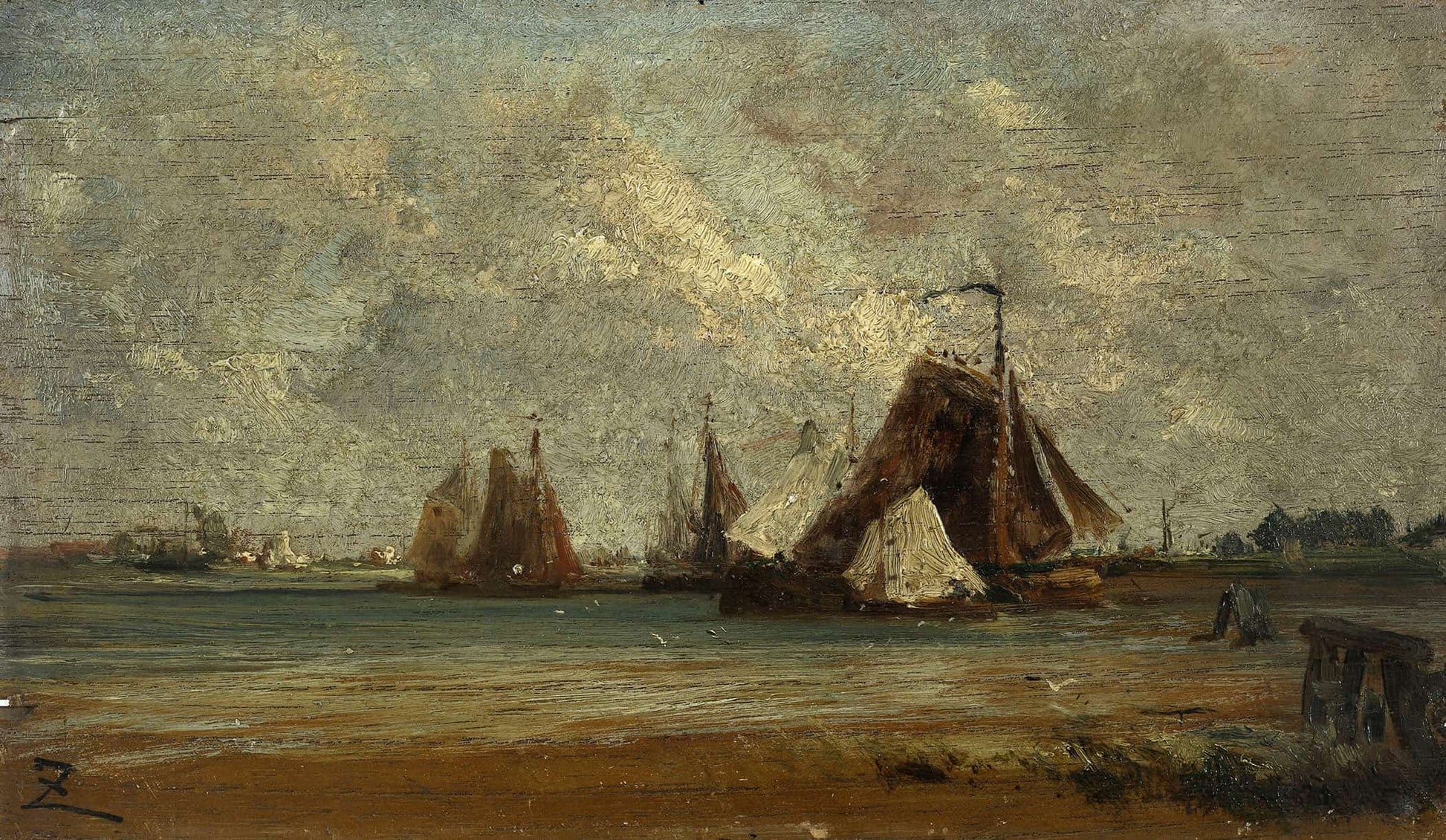 Les Sloops De Peche by Felix Ziem