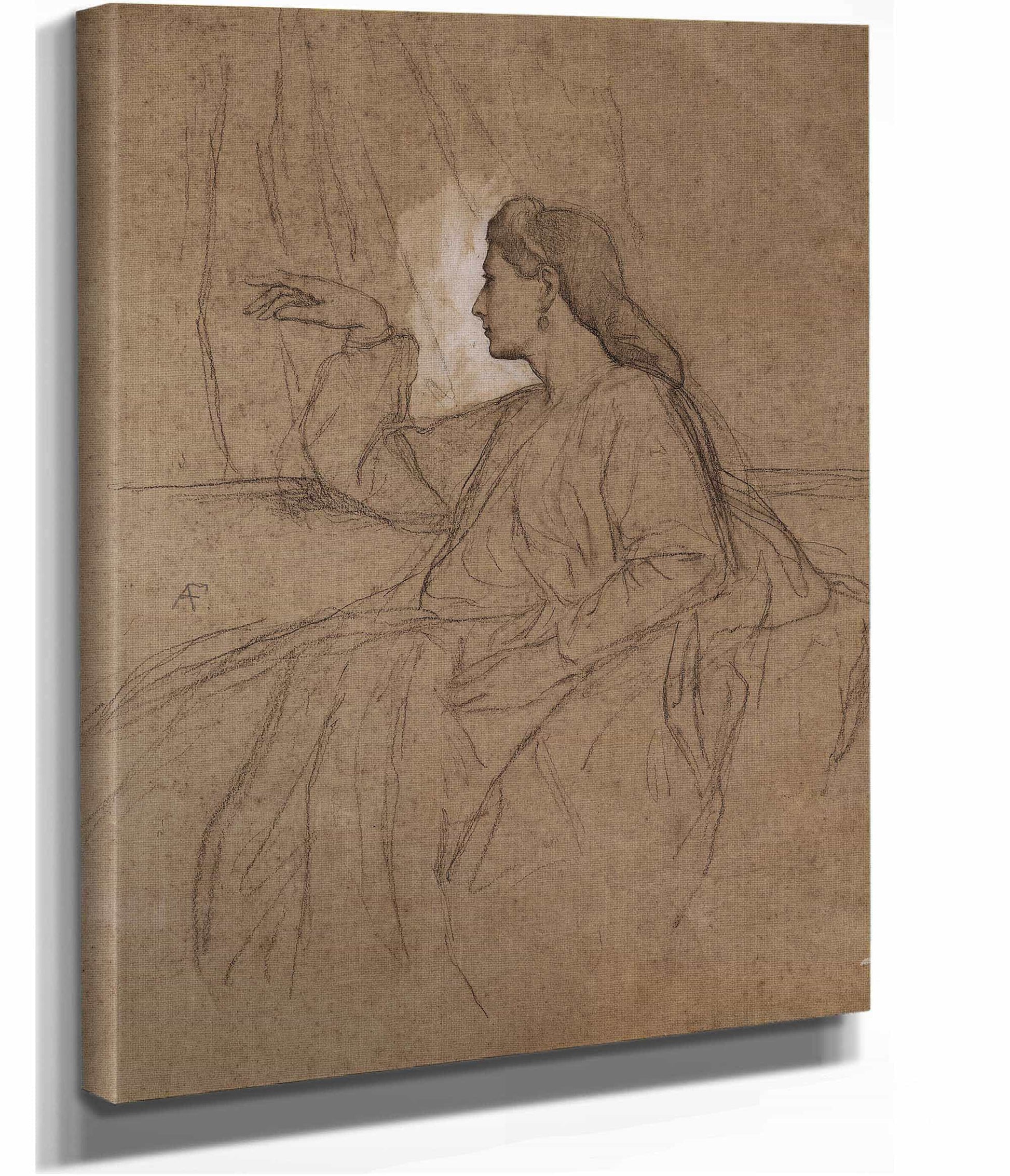 Lesbia Mit Dem Vogel by Anselm Feuerbach