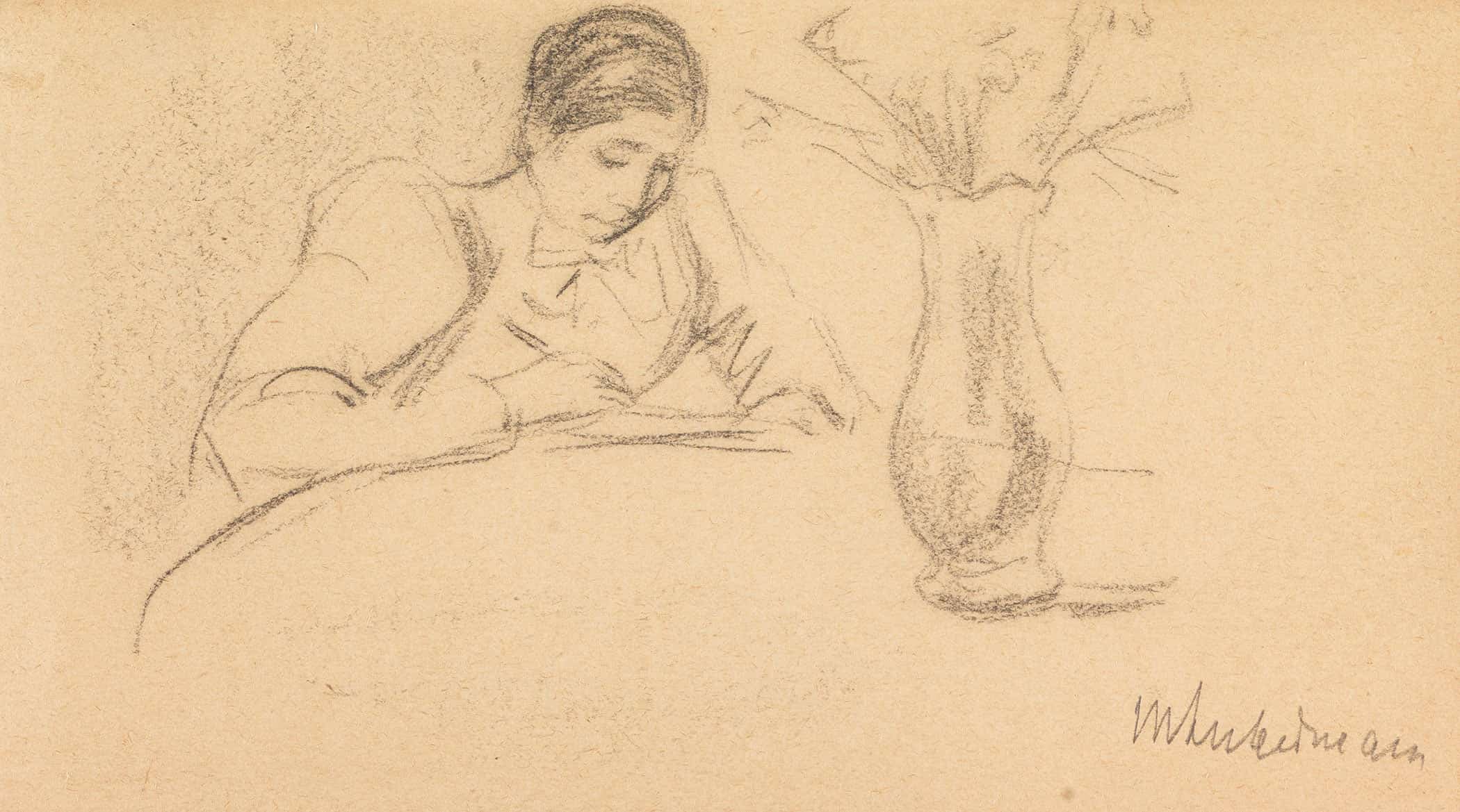 Lesende by Max Liebermann