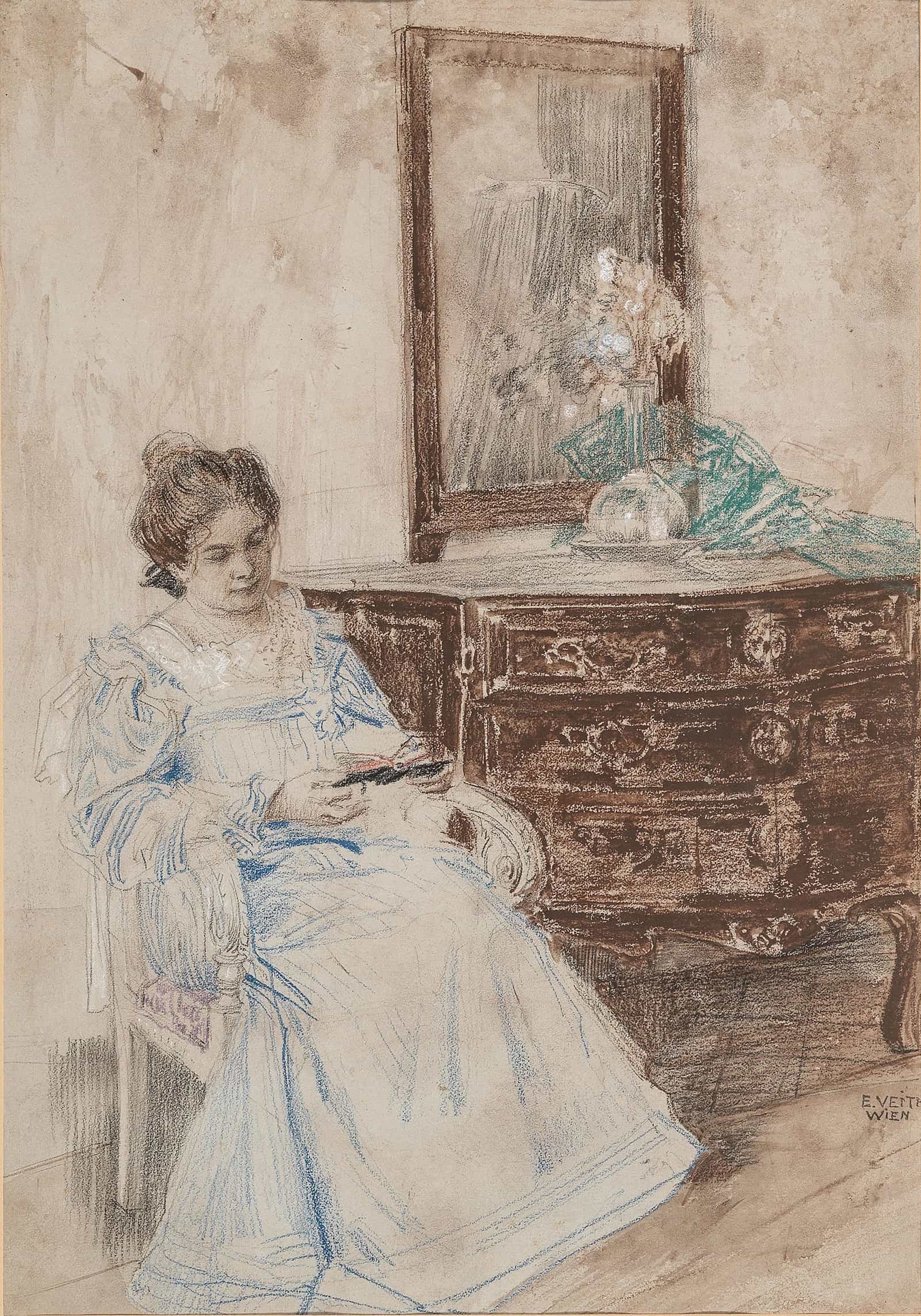 Lesende Frau by Eduard Veith