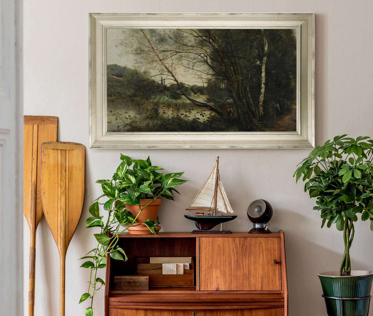 Letang A Larbre Penche by Jean Baptiste Camille Corot