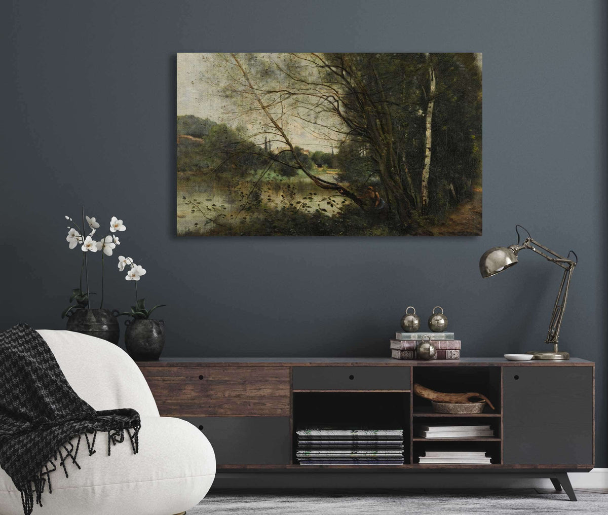 Letang A Larbre Penche by Jean Baptiste Camille Corot