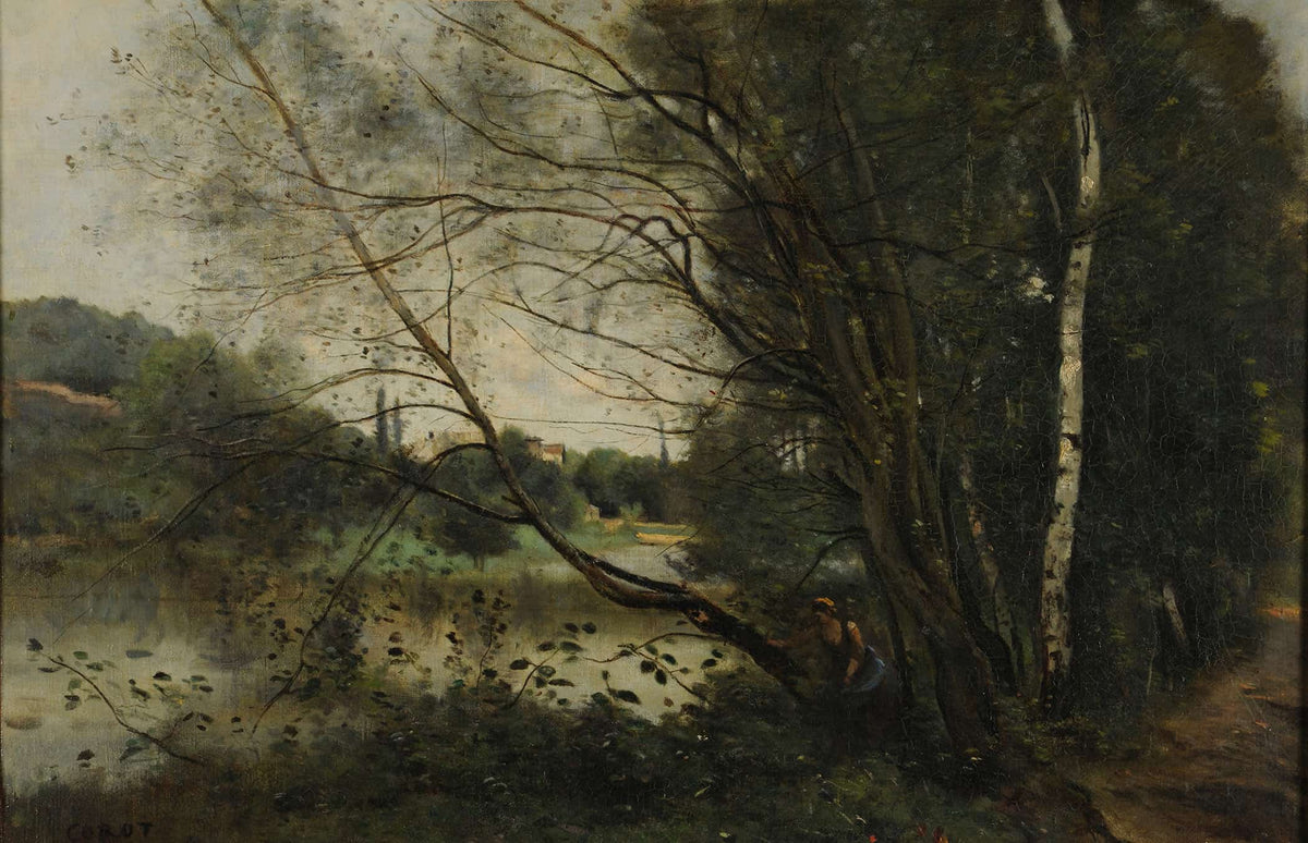 Letang A Larbre Penche by Jean Baptiste Camille Corot