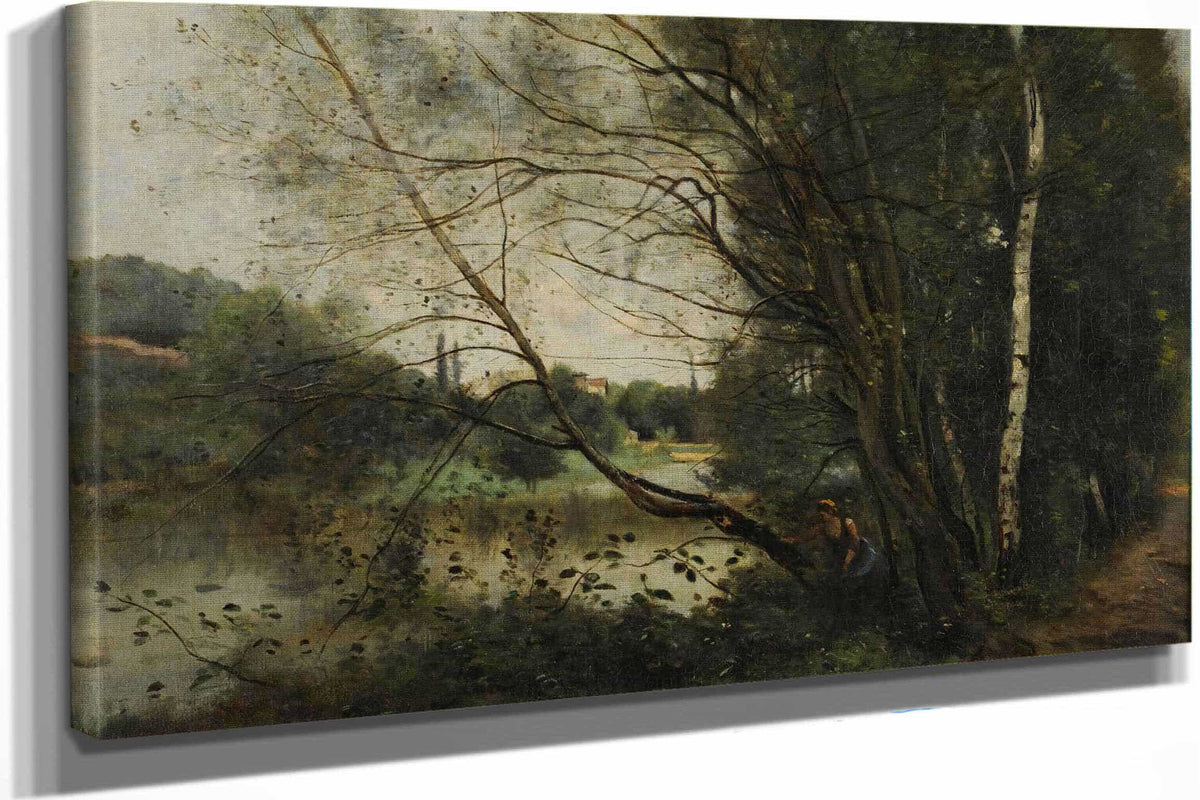 Letang A Larbre Penche by Jean Baptiste Camille Corot