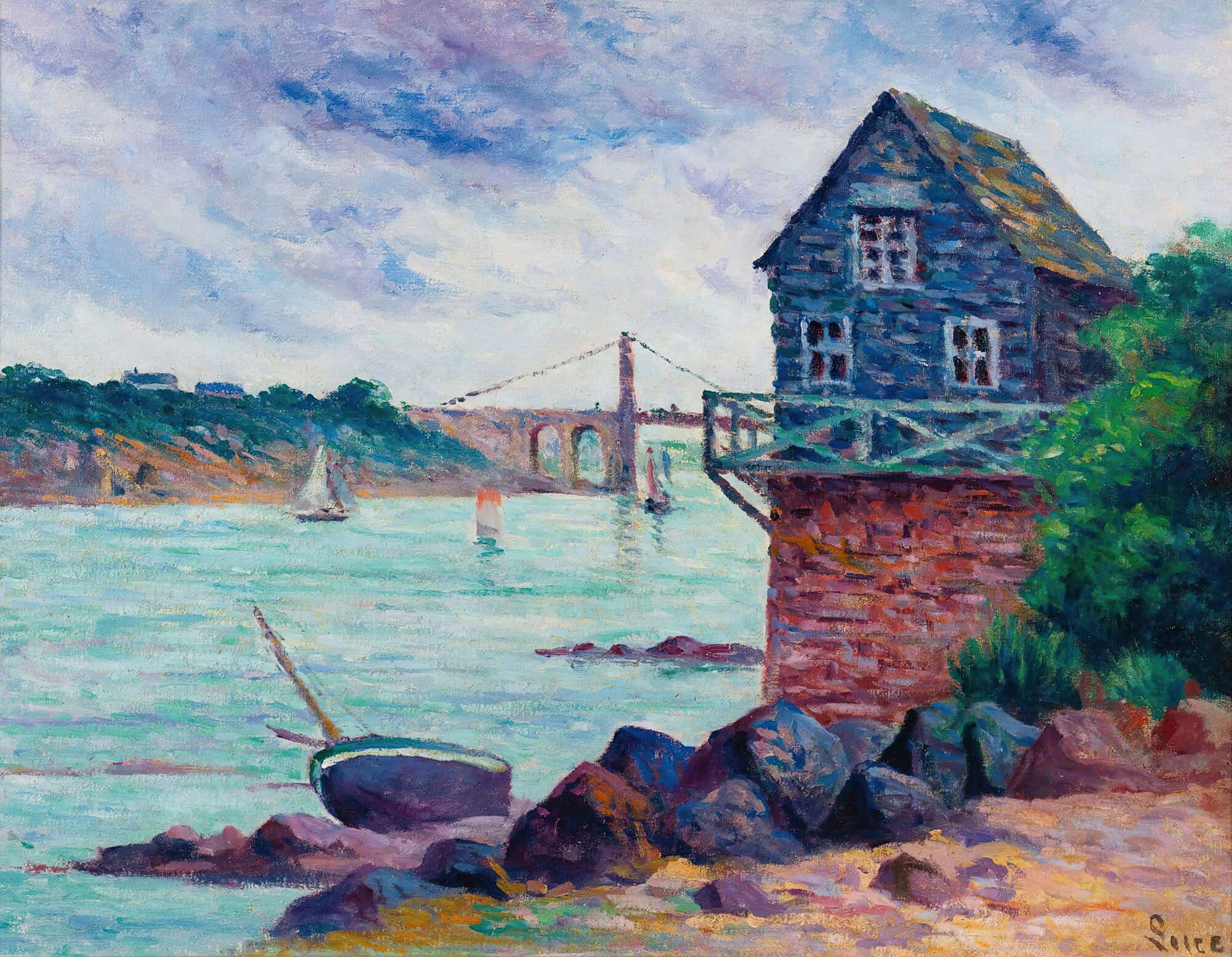Lezardrieux Le Pont Suspendu by Maximilien Luce