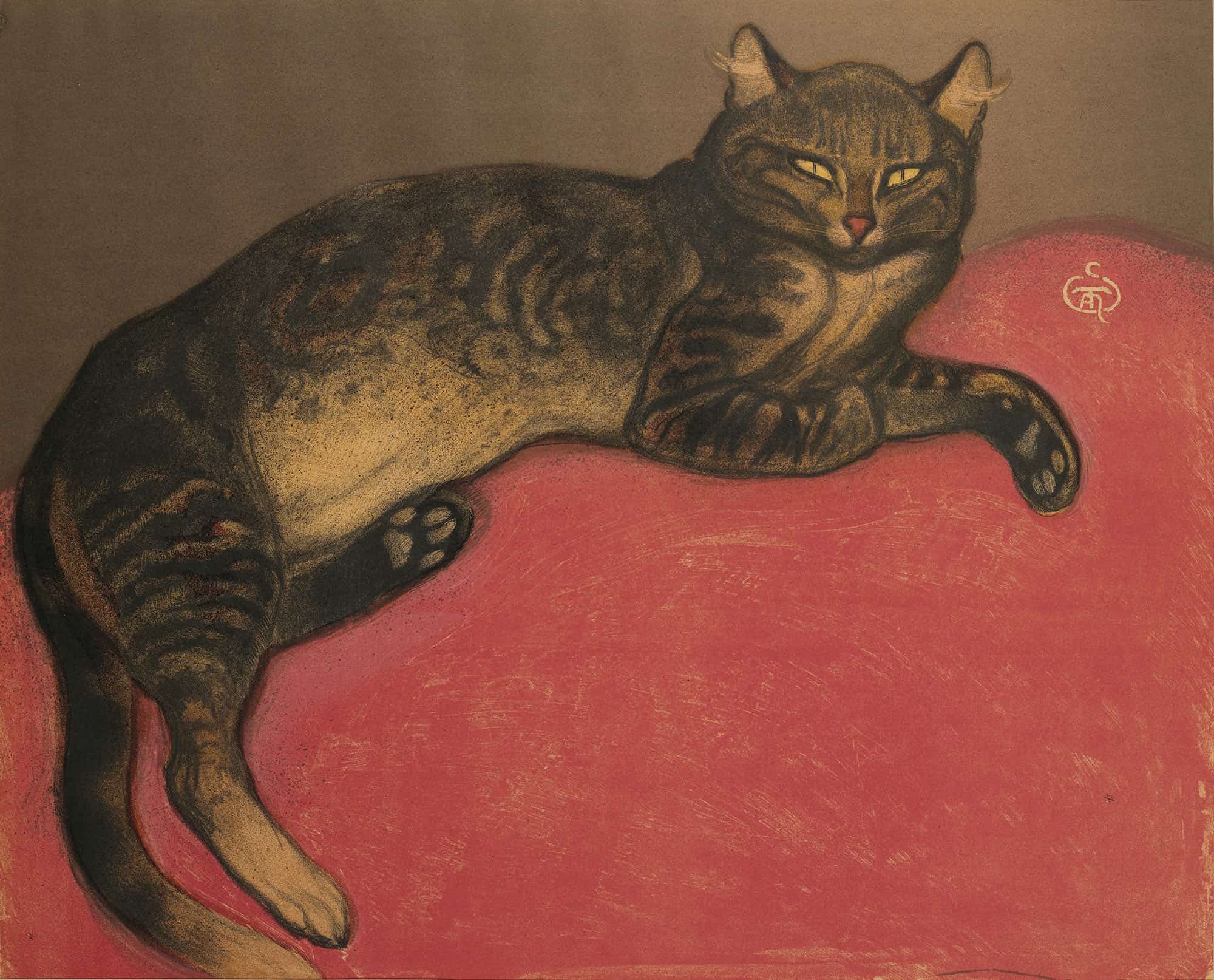 Lhiver Chat Sur Un Coussin by Theophile Alexandre Steinlen