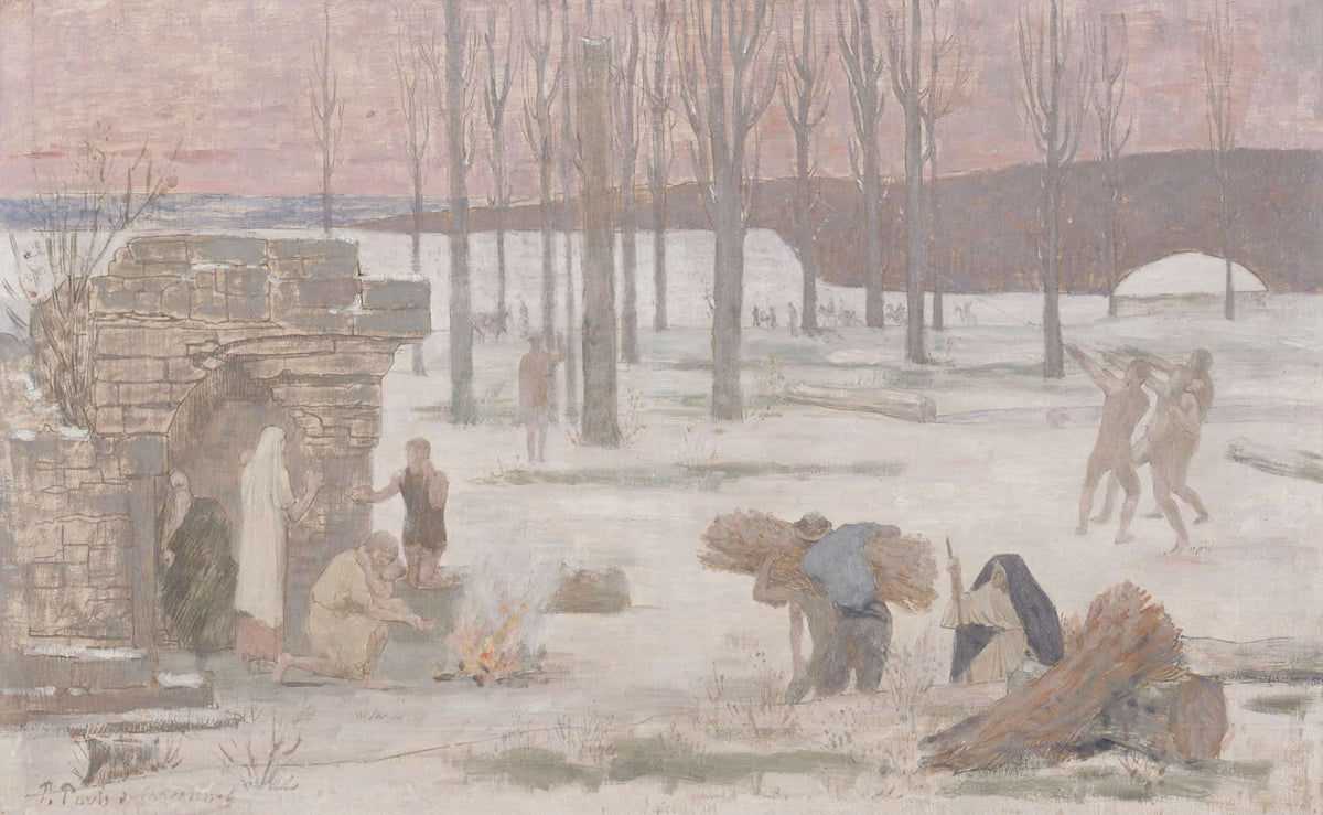 Lhiver Esquisse Pour Lhotel De Ville De Paris by Pierre Puvis De Chavannes