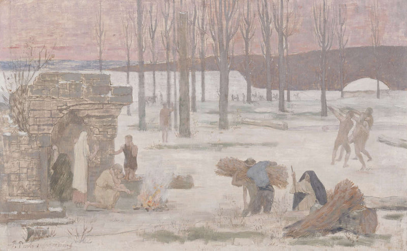 Lhiver Esquisse Pour Lhotel De Ville De Paris by Pierre Puvis De Chavannes