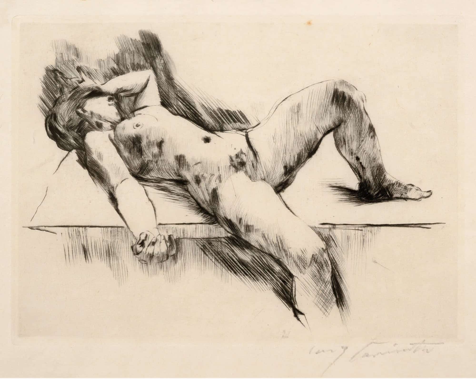 Liegender Weiblicher Akt Iii by Lovis Corinth