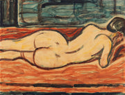 Liegender Weiblicher Ruckenakt by Christian Rohlfs