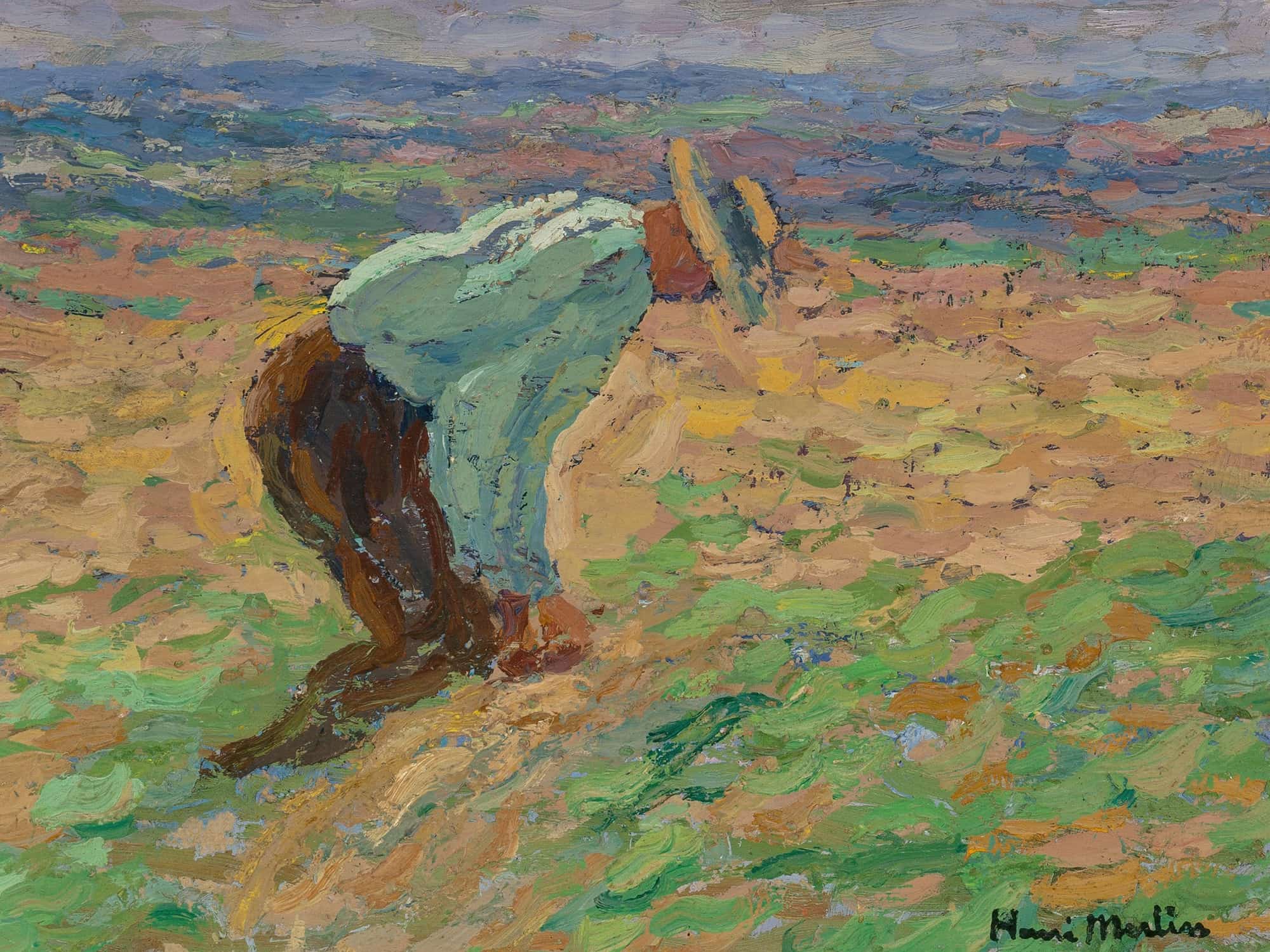 Lieur De Gerbe Etude Pour La Moisson Lun Des Panneaux Du Grand Conseil Detat Paris by Henri Martin