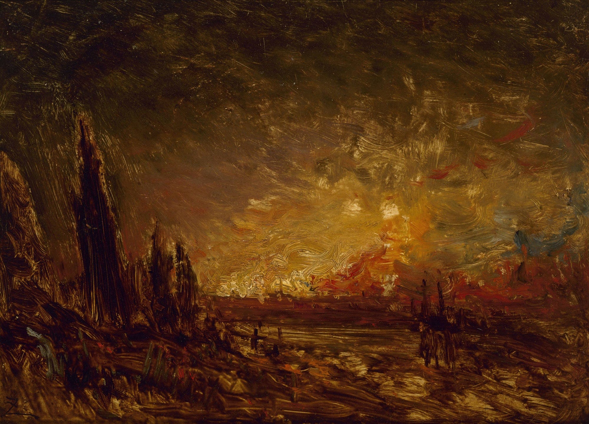 Lincendie by Felix Ziem