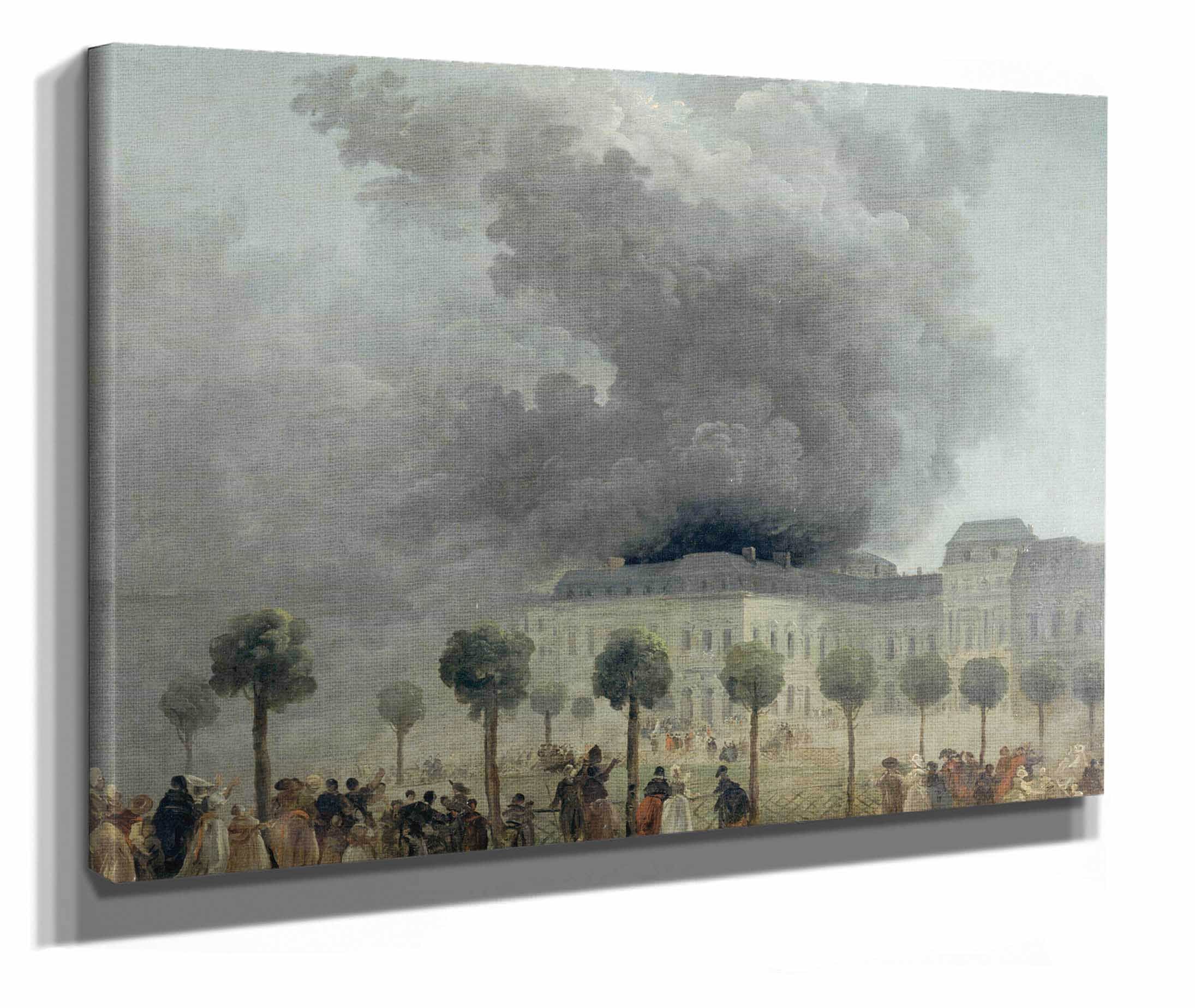 Lincendie De Lopera Vu Des Jardins Du Palais Royal Le Juin by Hubert Robert