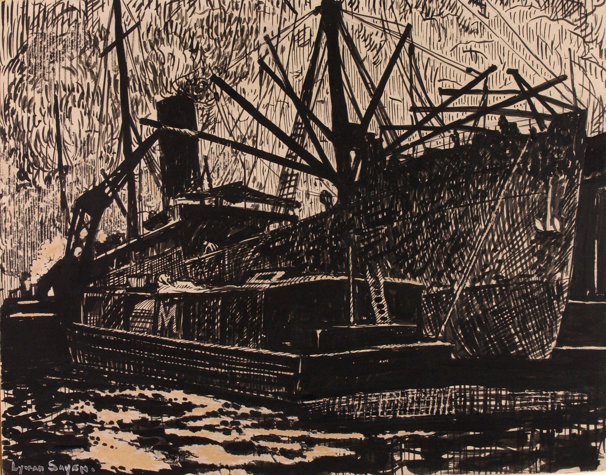 Liner And Tug by Henry Lyman Sayen