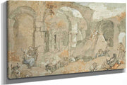 Linterieur Du Colisee Avec Bergers Et Animaux by Charles Joseph Natoire