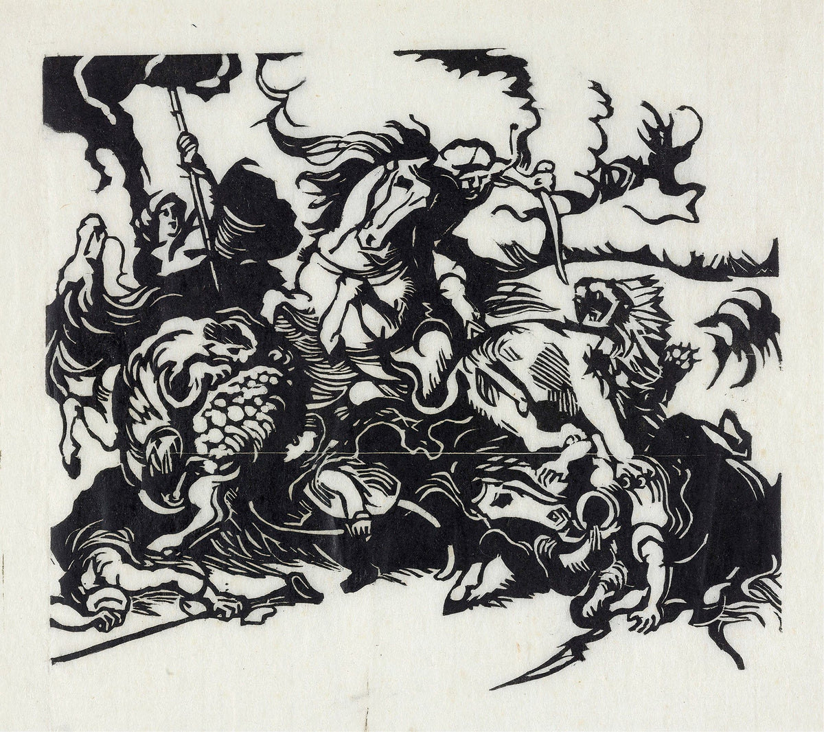Lion Hunt For Delacroix by Franz Marc