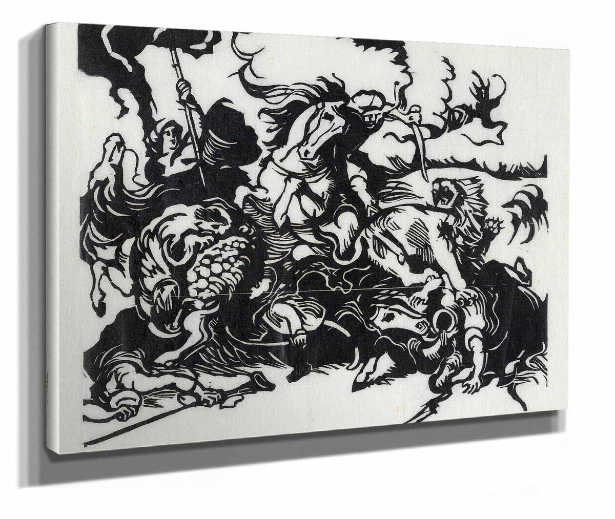 Lion Hunt For Delacroix by Franz Marc