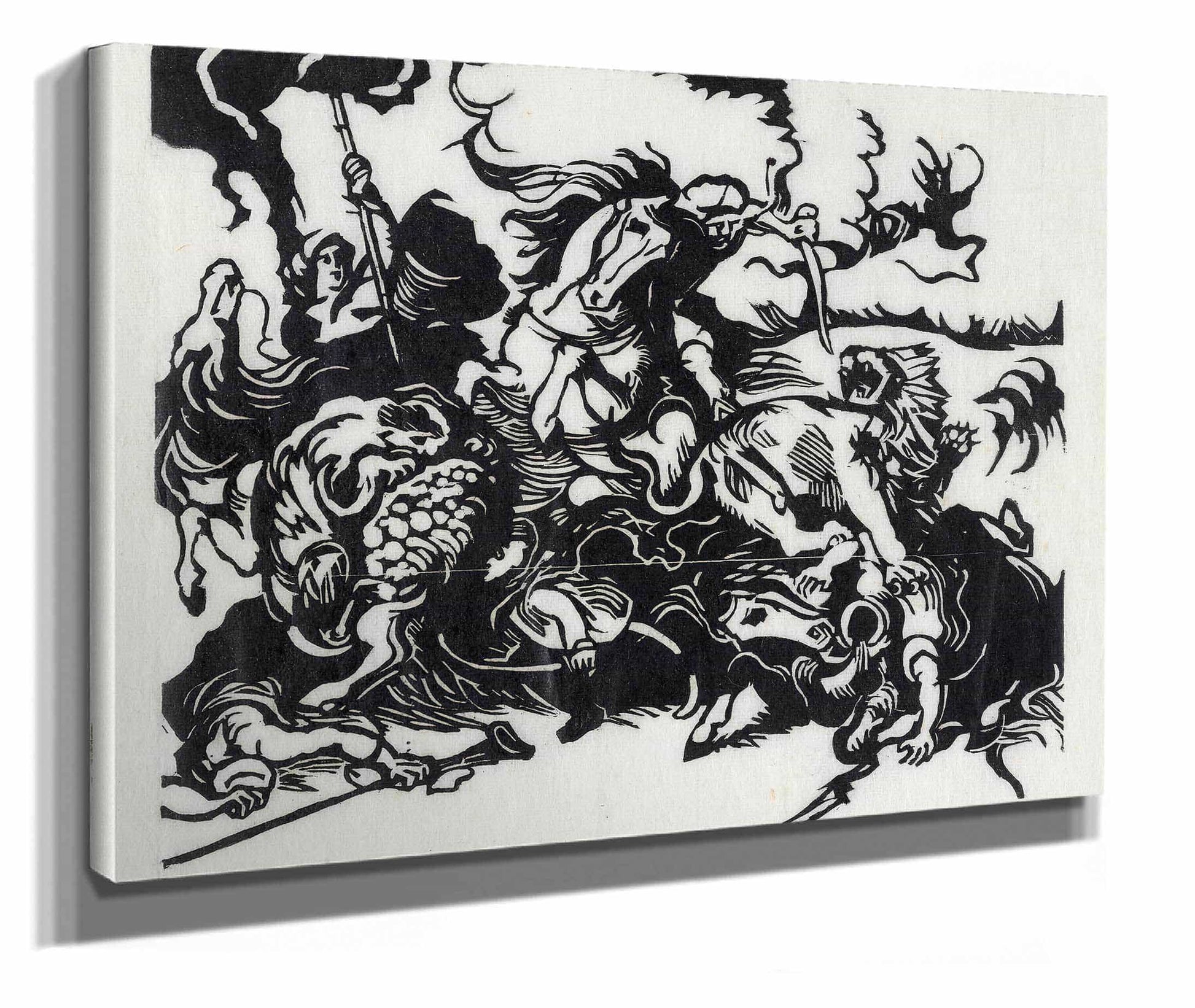 Lion Hunt For Delacroix by Franz Marc