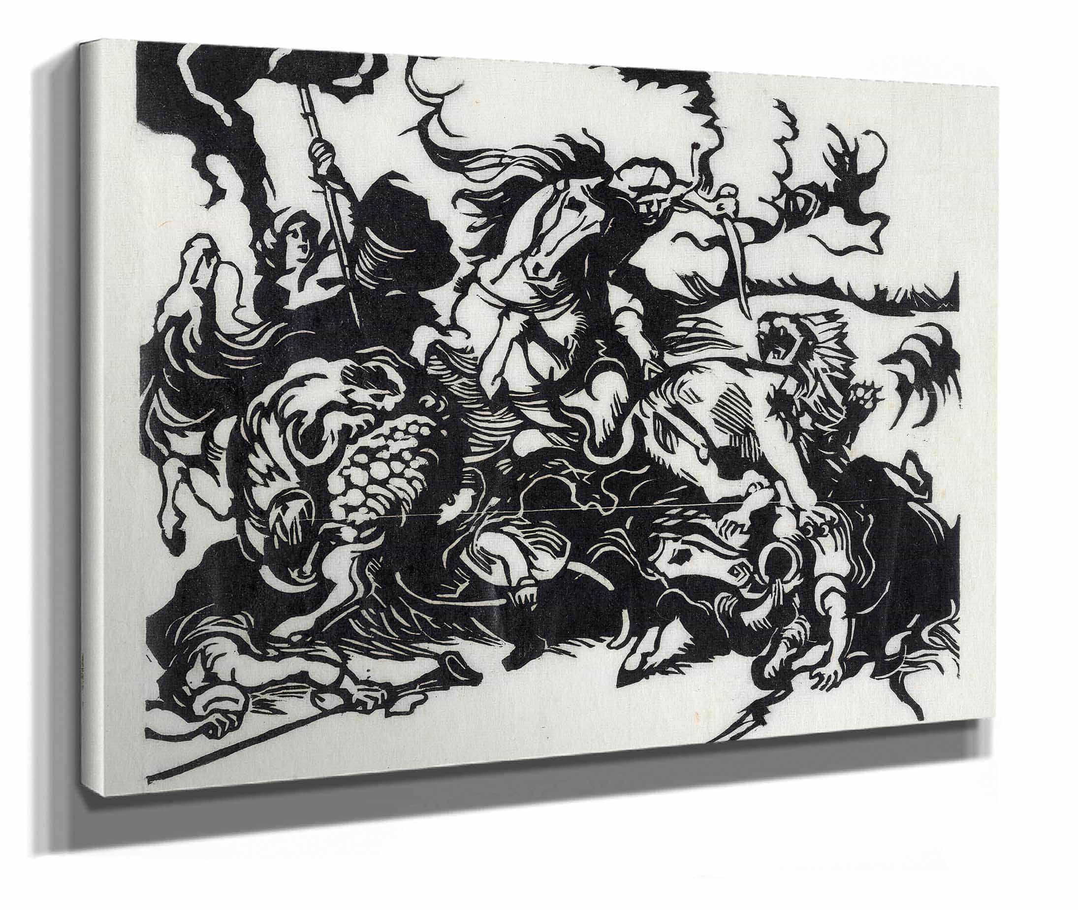 Lion Hunt For Delacroix by Franz Marc