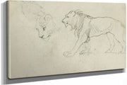 Lion Walking Head Of A Lioness  by Theodore Gericault
