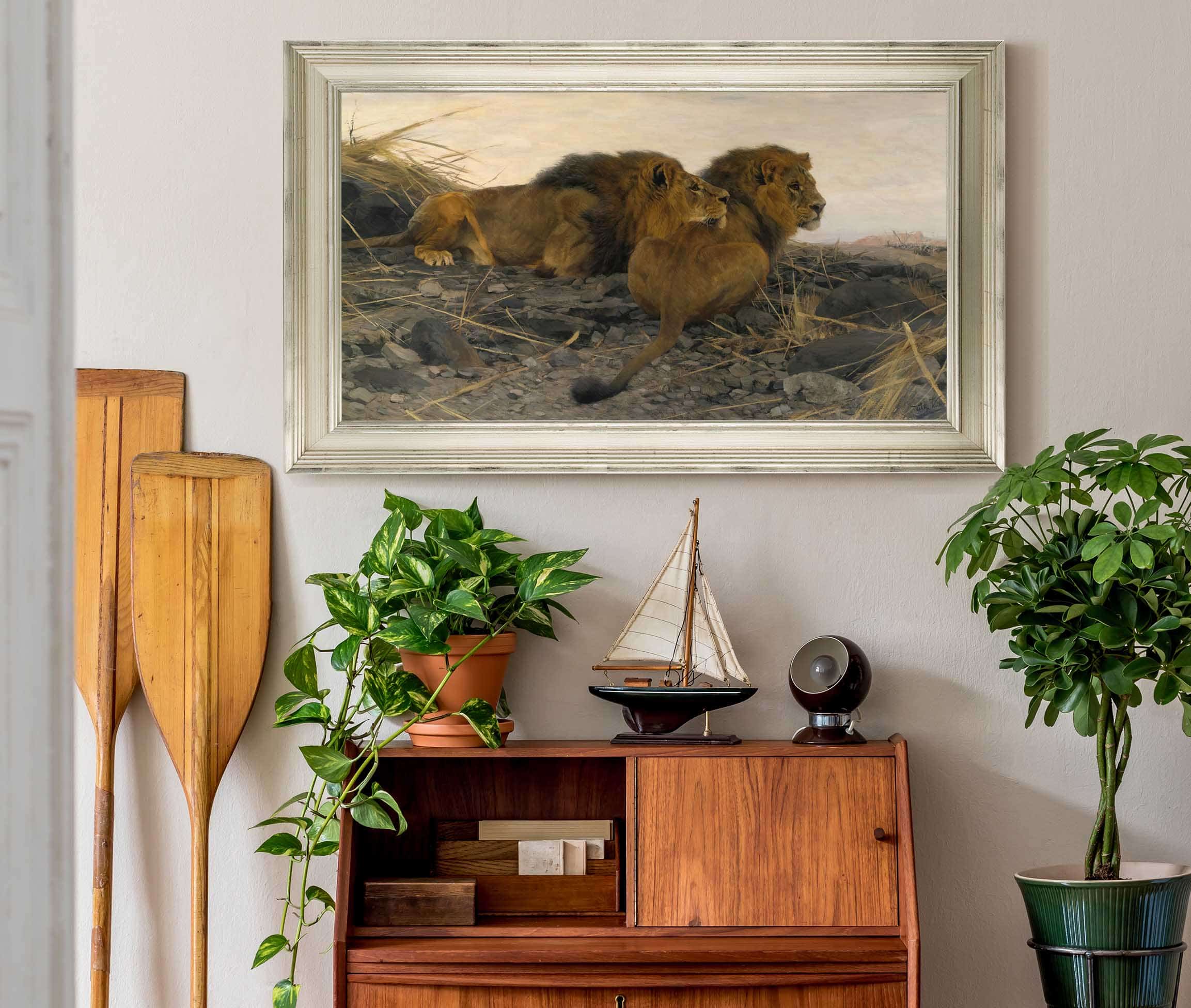 Lions At Watch by Wilhelm Kuhnert