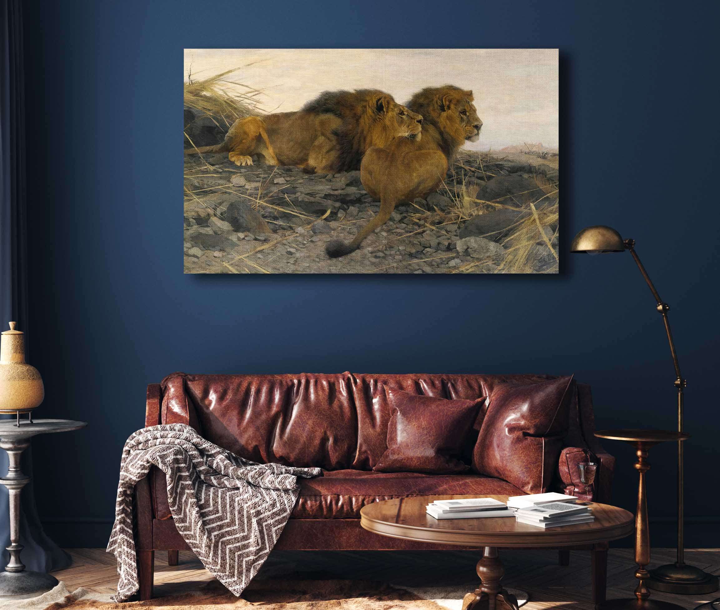 Lions At Watch by Wilhelm Kuhnert