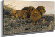 Lions At Watch by Wilhelm Kuhnert