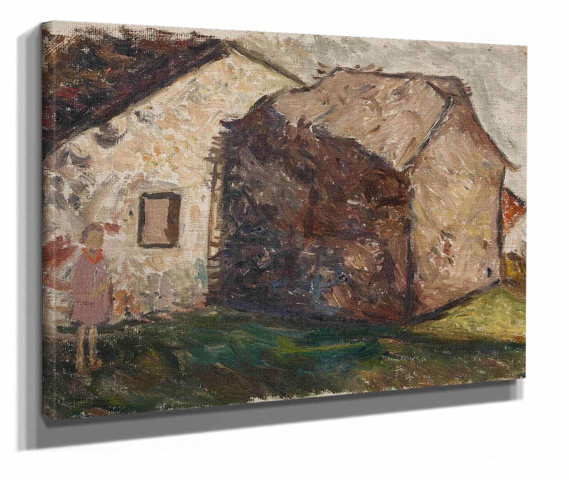 Little Girl In Front Of A House by Tadeusz Makowski