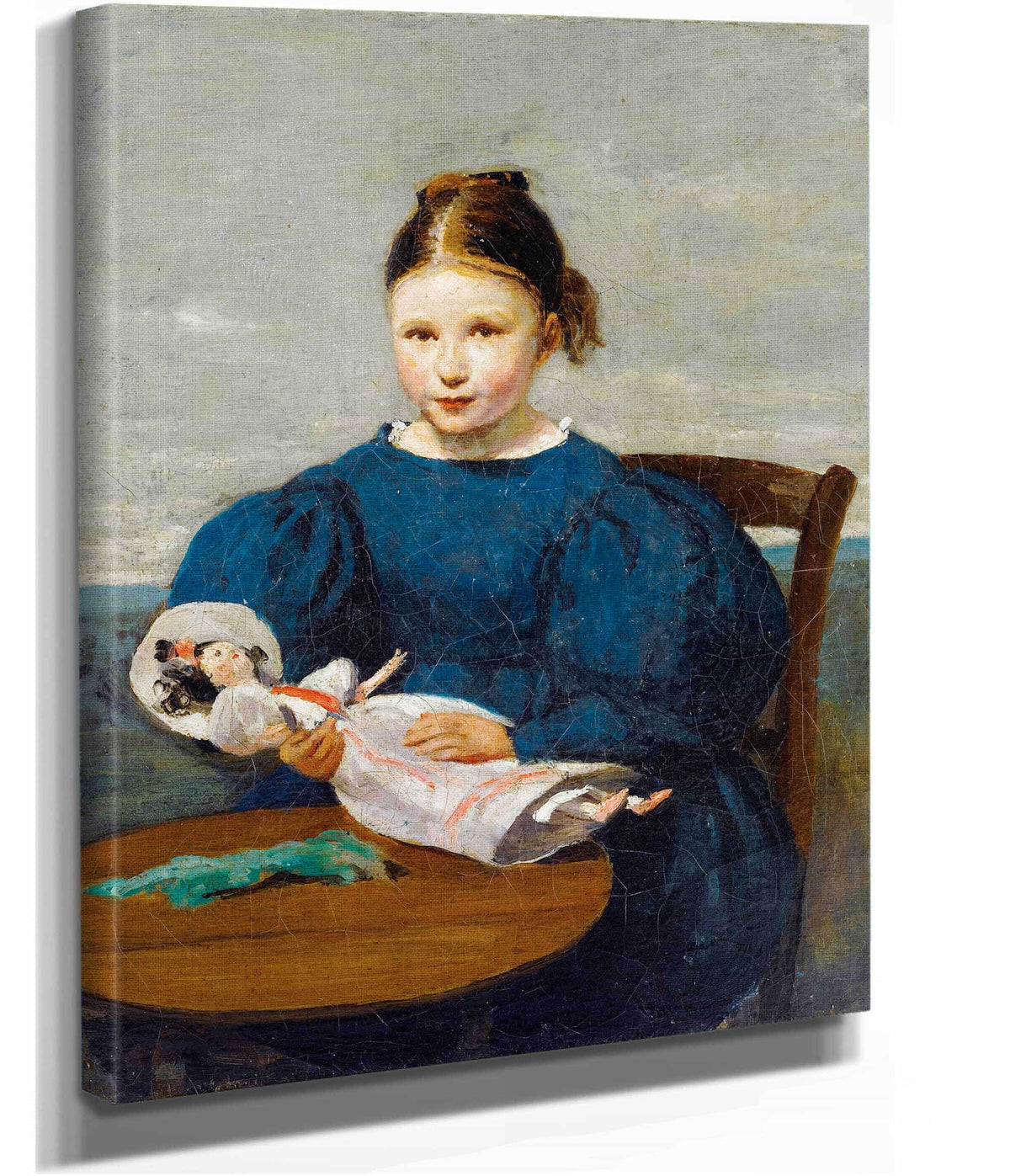 Little Girl With A Doll by Jean Baptiste Camille Corot