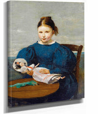 Little Girl With A Doll by Jean Baptiste Camille Corot