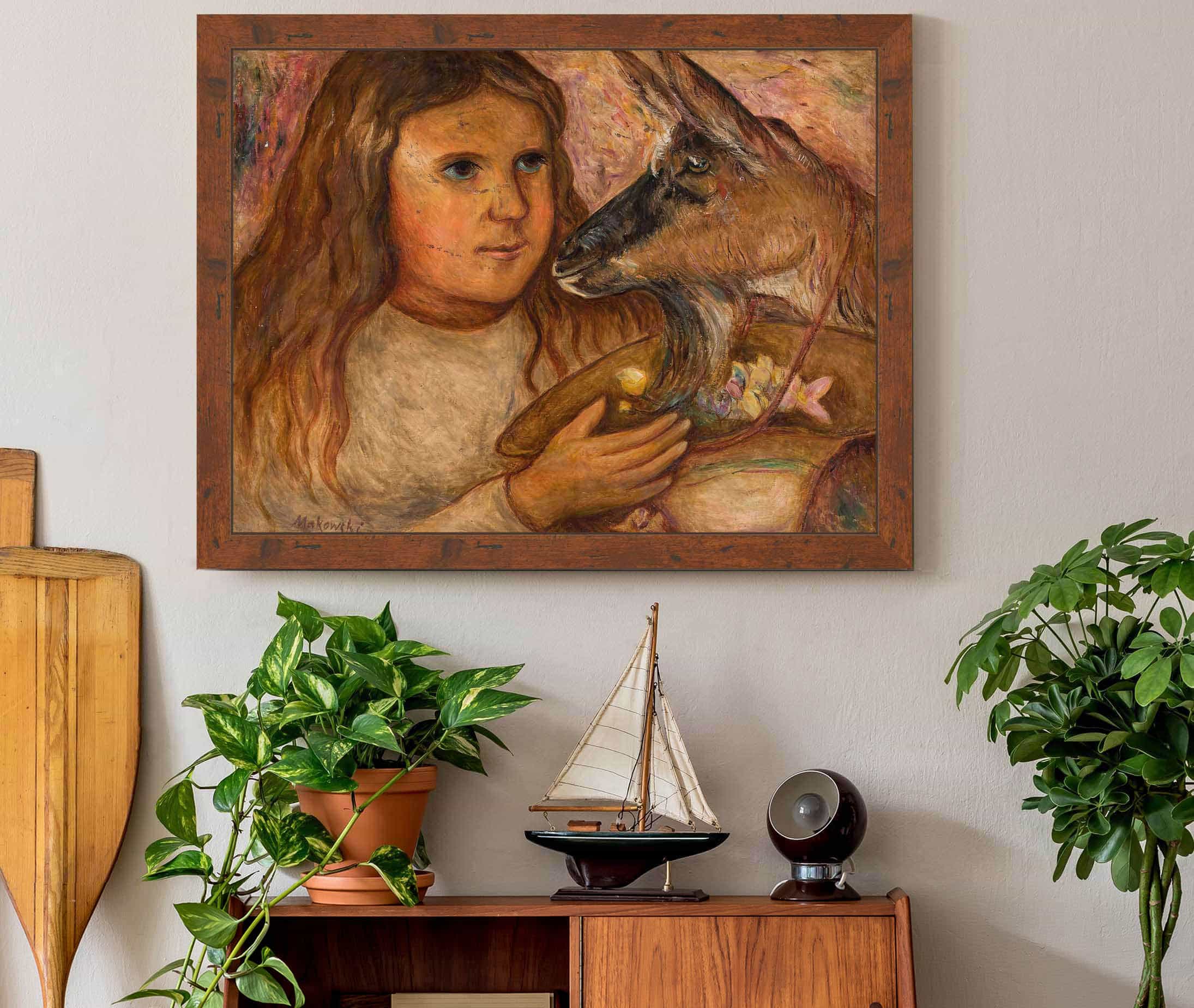 Little Girl With A Goat by Tadeusz Makowski