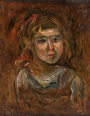 Little Girl With A Red Ribbon by Tadeusz Makowski