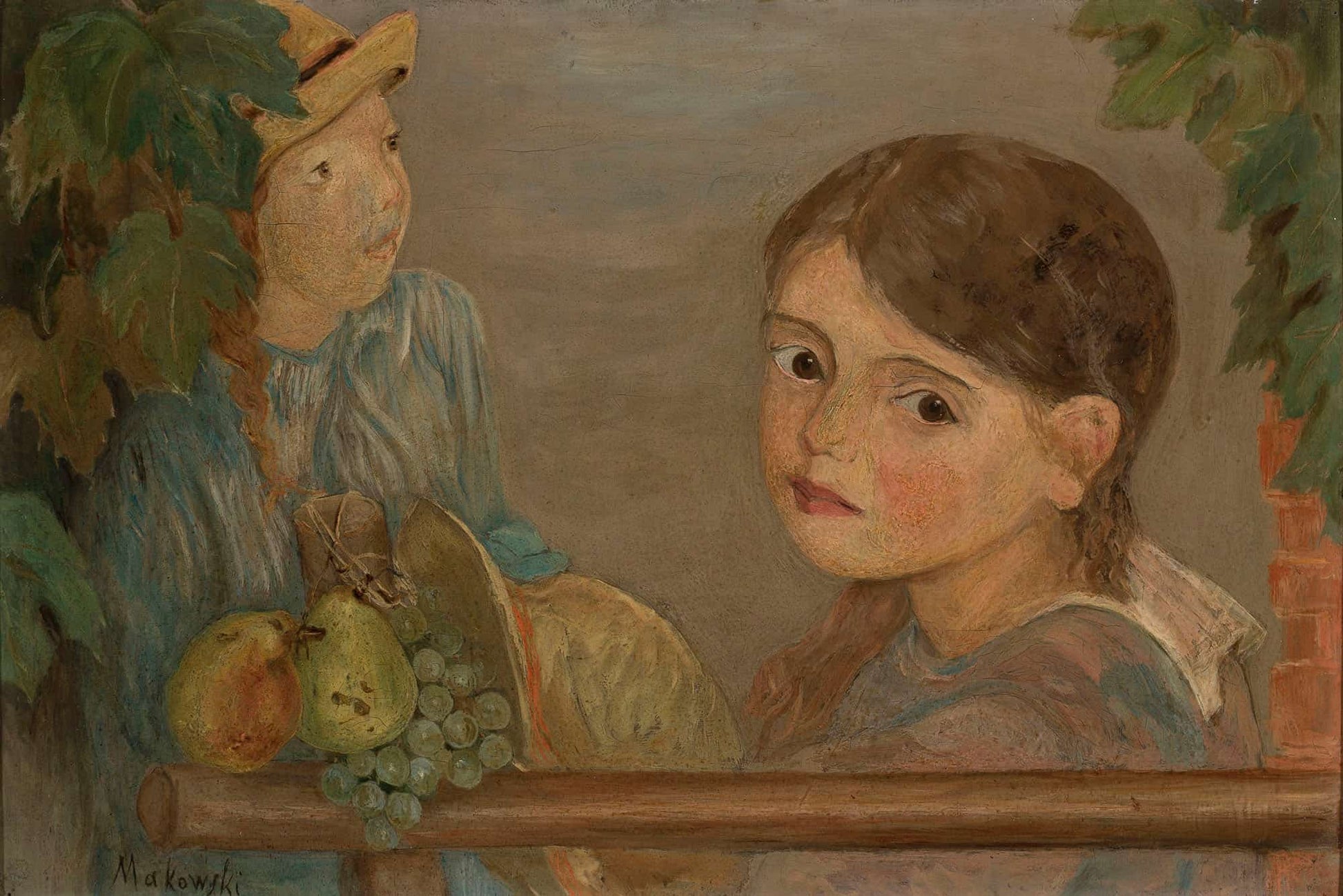 Little Girls With Grapes by Tadeusz Makowski