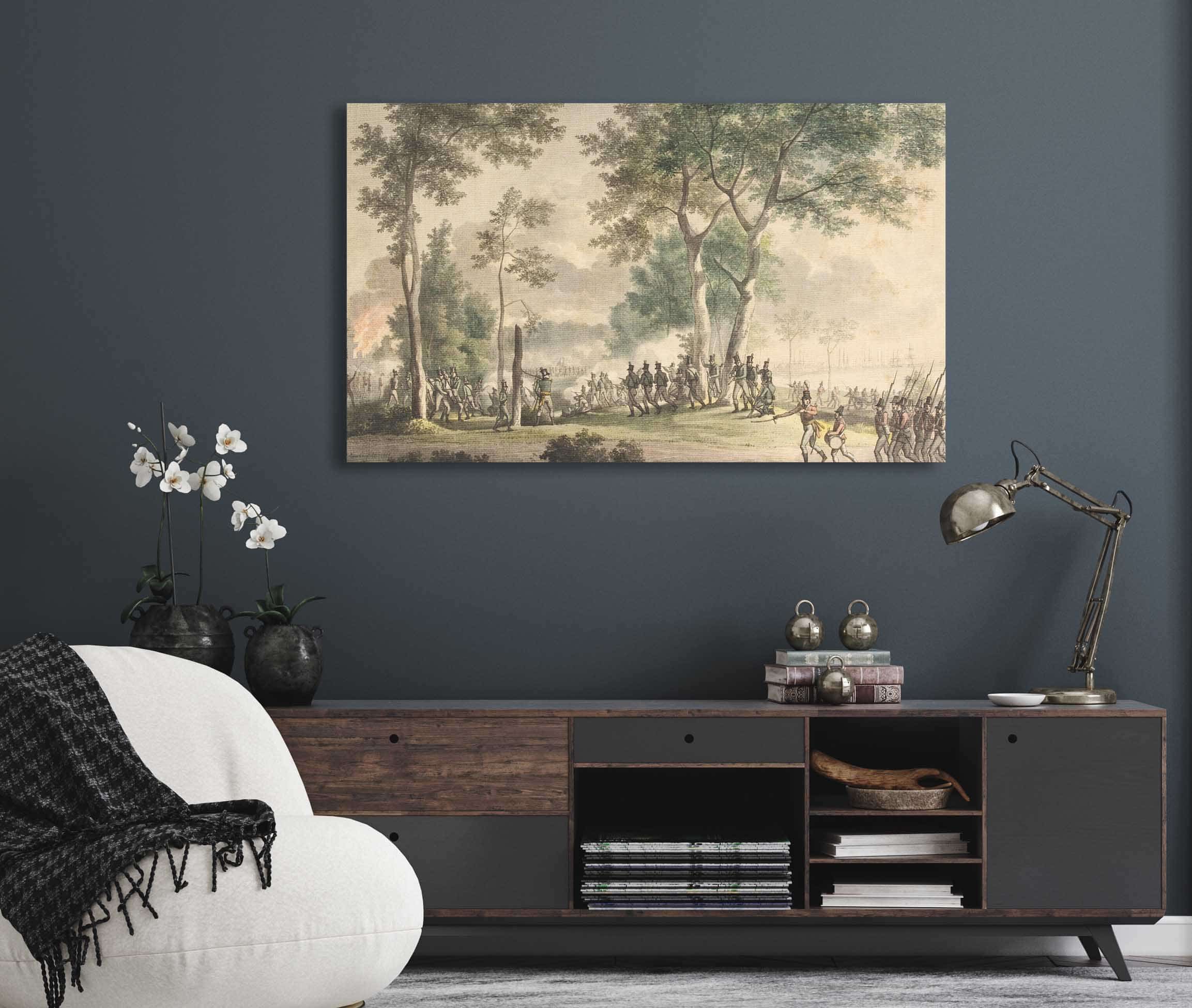 Livjaegernes Udfald I Classens Have August  by Christoffer Wilhelm Eckersberg