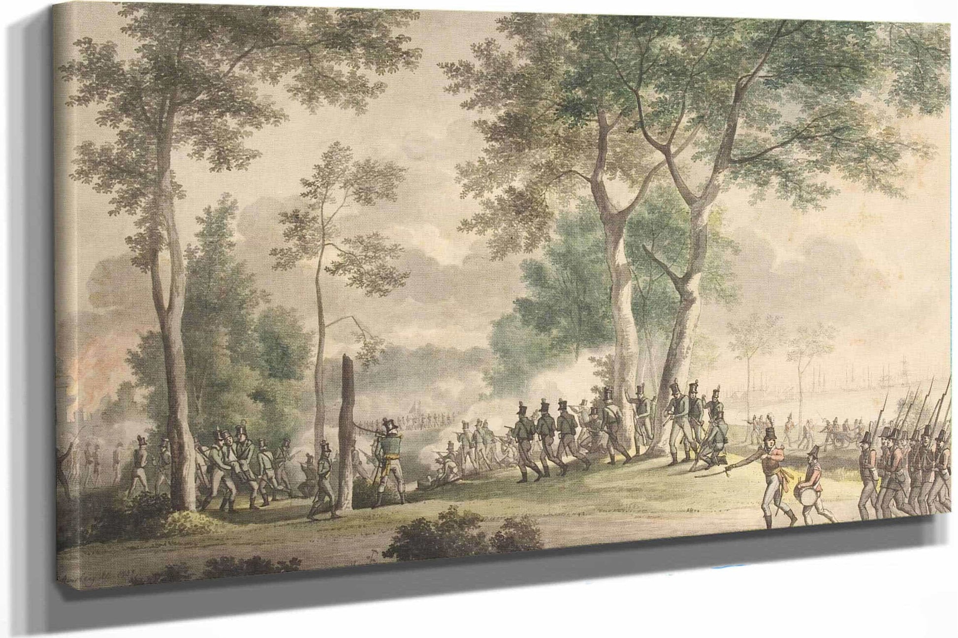 Livjaegernes Udfald I Classens Have August  by Christoffer Wilhelm Eckersberg
