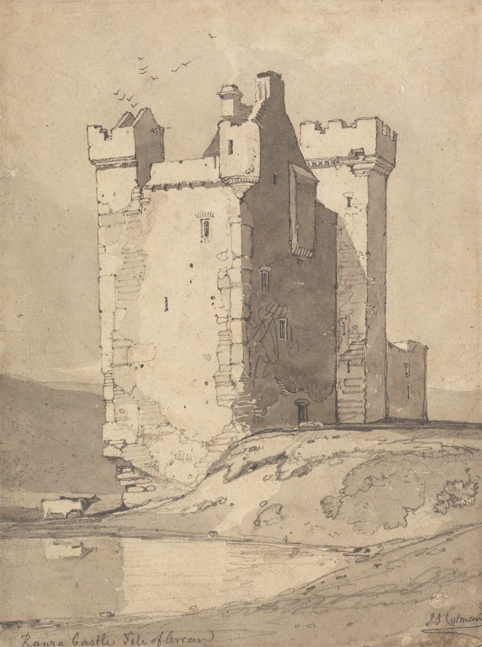 Loch Ranza Castle Isle Of Arran Scotland by John Sell Cotman