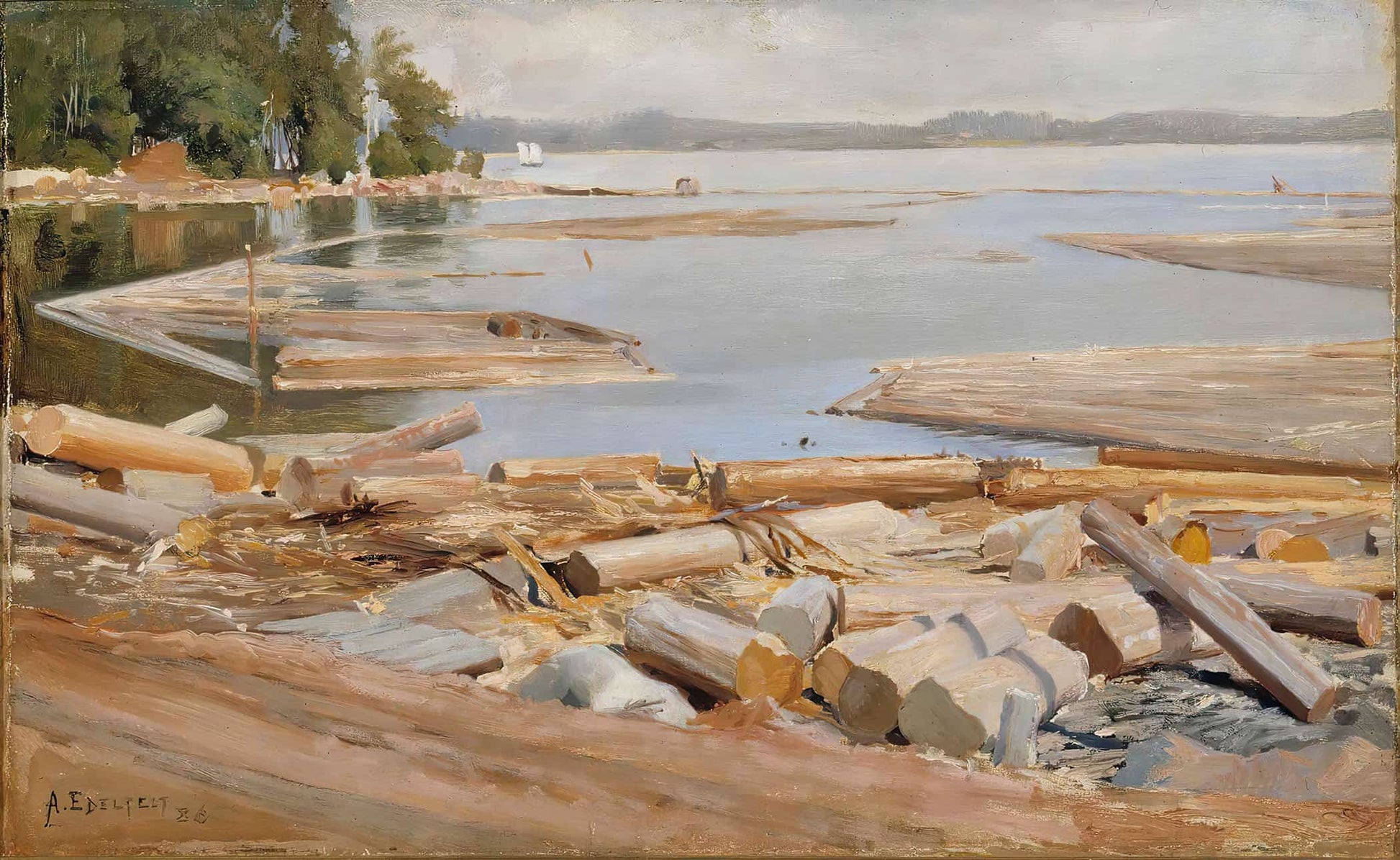 Log Raft By Albert Edelfelt