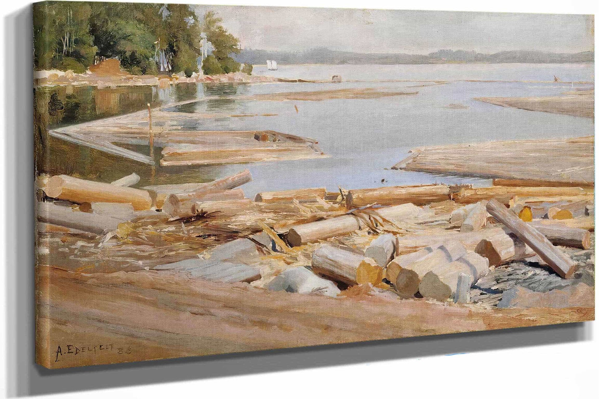 Log Raft By Albert Edelfelt