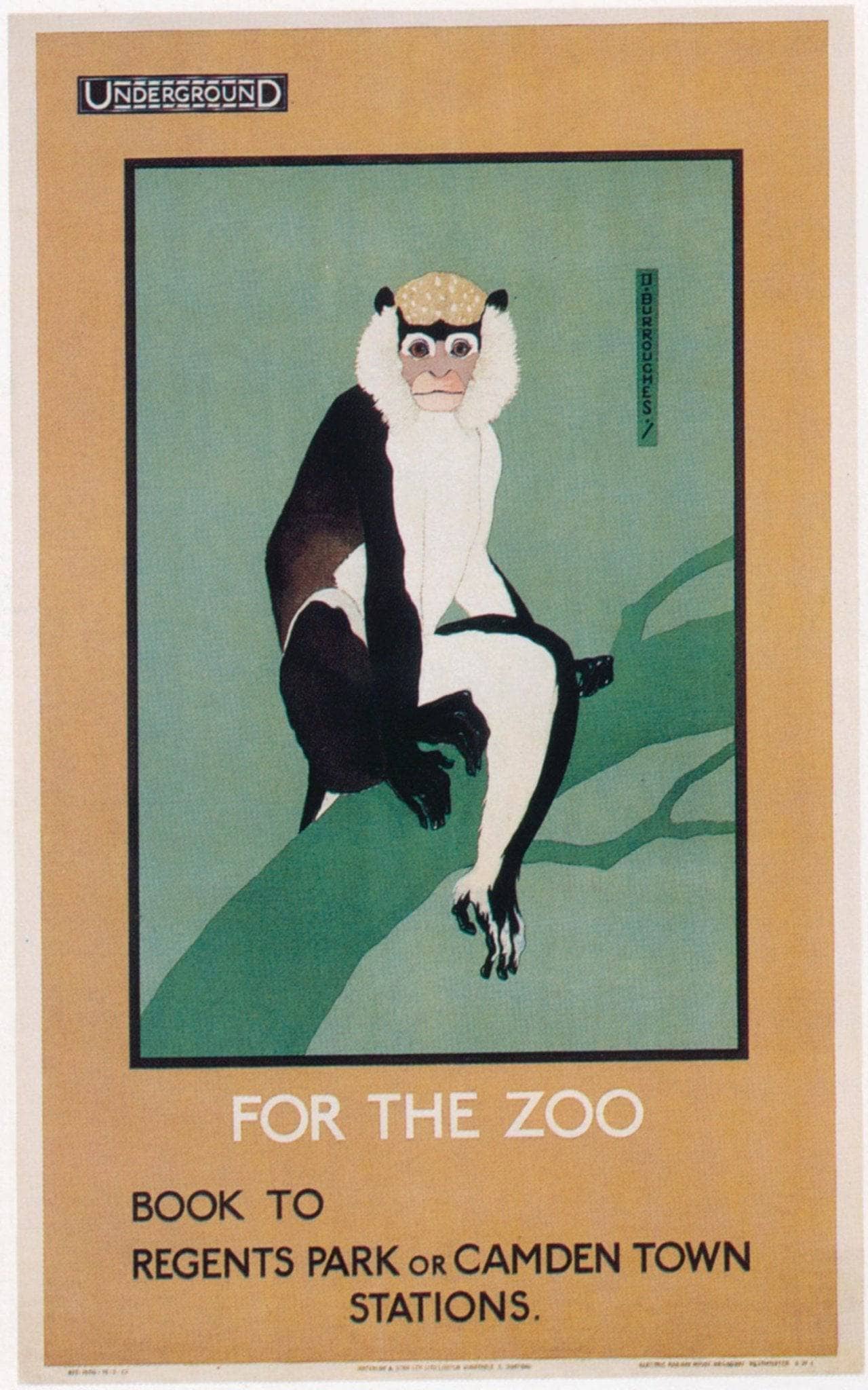 London Underground Advertising Poster Highlighting The Zoo Stop