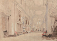 Long Library At Blenheim Palace Mid Th Century by David Cox