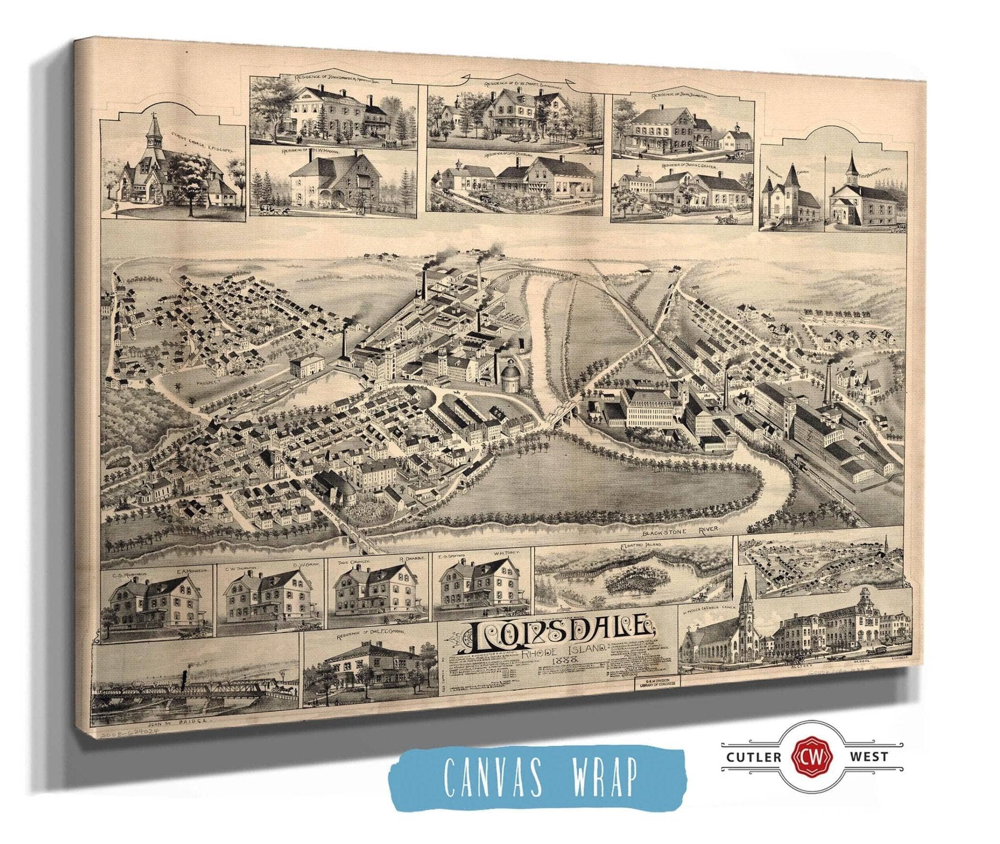 Lonsdale Rhode Island 1888 State of Rhode Island