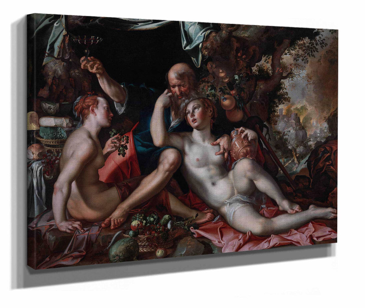 Lot And His Daughters by Joachim Wtewael