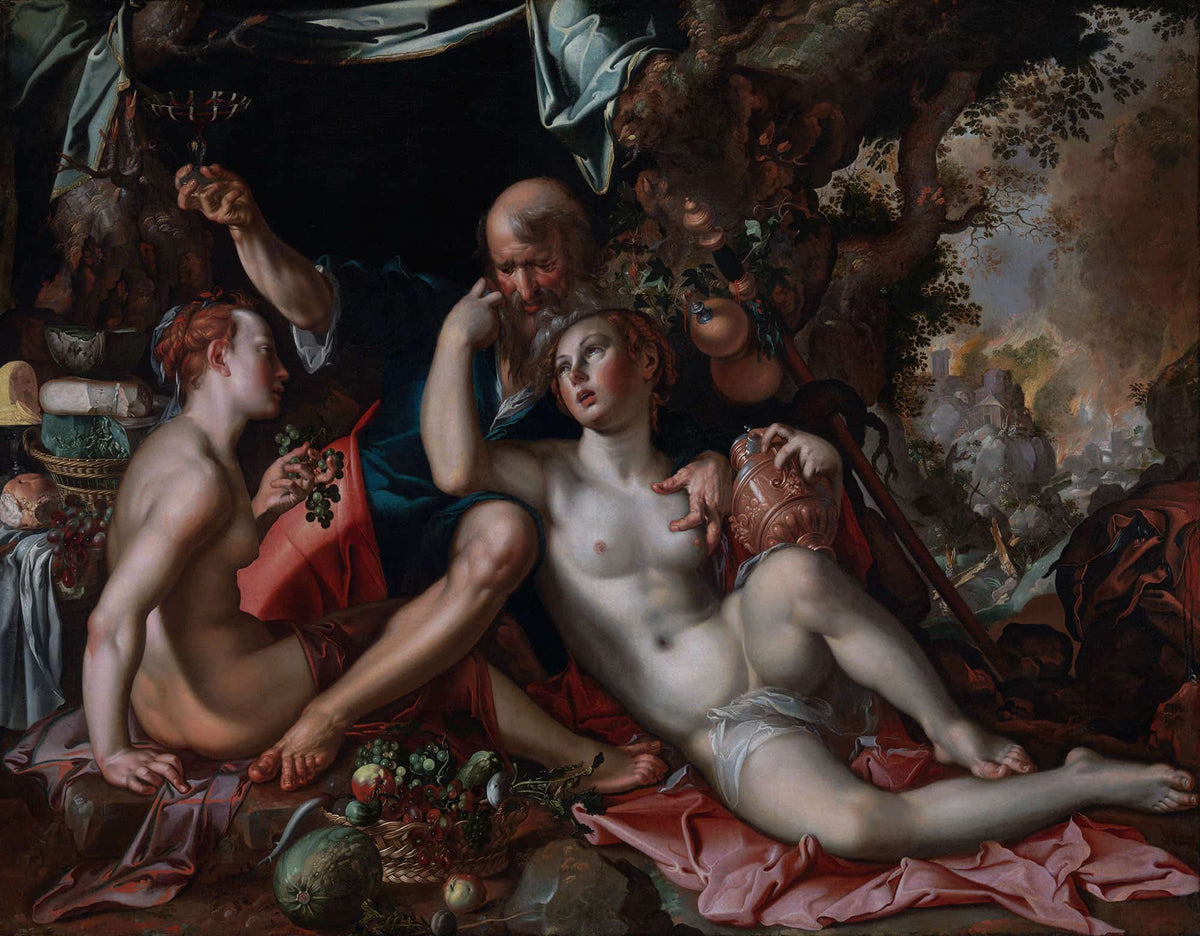 Lot And His Daughters by Joachim Wtewael